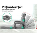 Lounge Sofa Armchair Floor Recliner Chaise Linen Light Grey