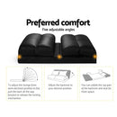 Lounge Sofa DOUBLE Floor Recliner Chaise Chair Folding PU leather Black