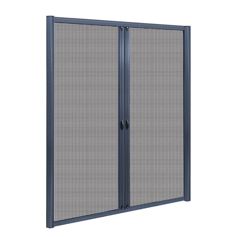 Retractable Magnetic Fly Screen Flyscreen Door Mesh Sliding 1.8m x 2.1m Grey