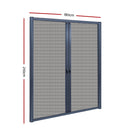 Retractable Magnetic Fly Screen Flyscreen Door Mesh Sliding 1.8m x 2.1m Grey