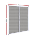 Retractable Magnetic Fly Screen Flyscreen Door Mesh Sliding 1.8m x 2.1m White