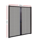 Retractable Magnetic Fly Screen Flyscreen Door Mesh Sliding 1.8m x 2.1m Brown