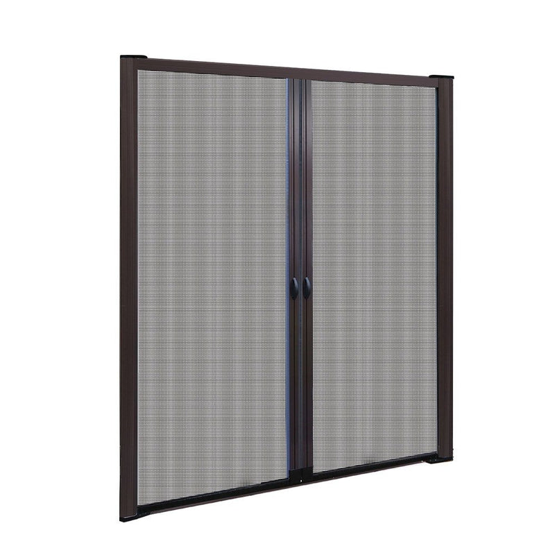 Retractable Magnetic Fly Screen Flyscreen Door Mesh Sliding 2.3m x 2.4m Brown