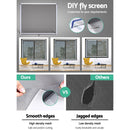 Retractable Window Fly Screen Flyscreen Mesh DIY 1.8m x 1.5m White
