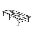 Foldable Single Metal Bed Frame - Black