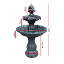 3 Tier Solar Powered Water Fountain - Black