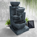 4 Tier Solar Powered Water Fountain with Light - Blue