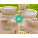 4 Tier Solar Powered Water Fountain with Light - Sand Beige