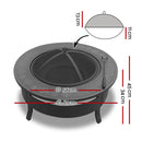 Round Outdoor Fire Pit BBQ Table Grill Fireplace
