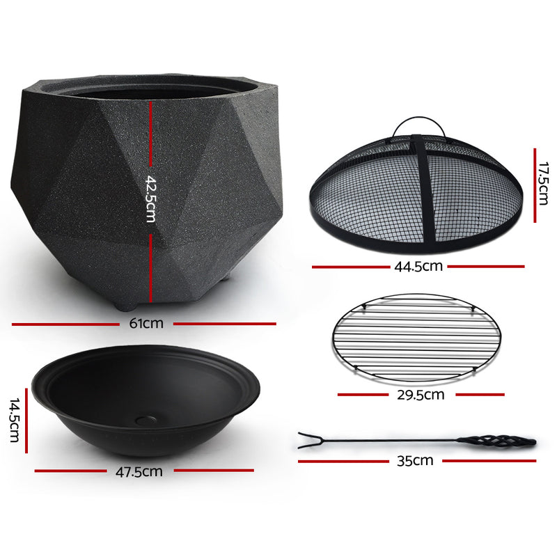 Outdoor Portable Fire Pit Bowl Wood Burning Patio Oven Heater Fireplace