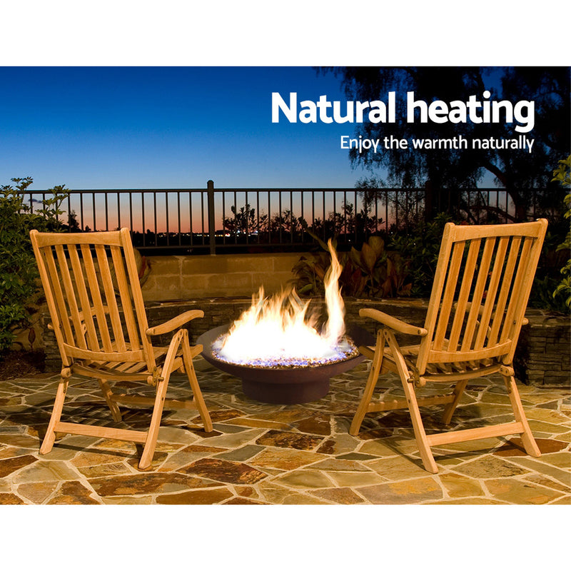 Rustic Fire Pit Vintage Campfire Wood Burner Rust Outdoor Iron Bowl 70CM