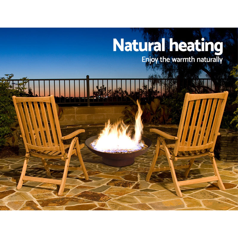 Fire Pit Charcoal Outdoor Heater Vintage Wood Burner Iron Brazier 90CM