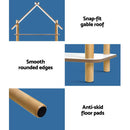 Wooden Cabin Kids Bookcase Display Shelf Childrens Bookshelf Organizer