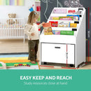 Keezi Kids Bookcase Childrens Bookshelf Organiser Storage Shelf Wooden White
