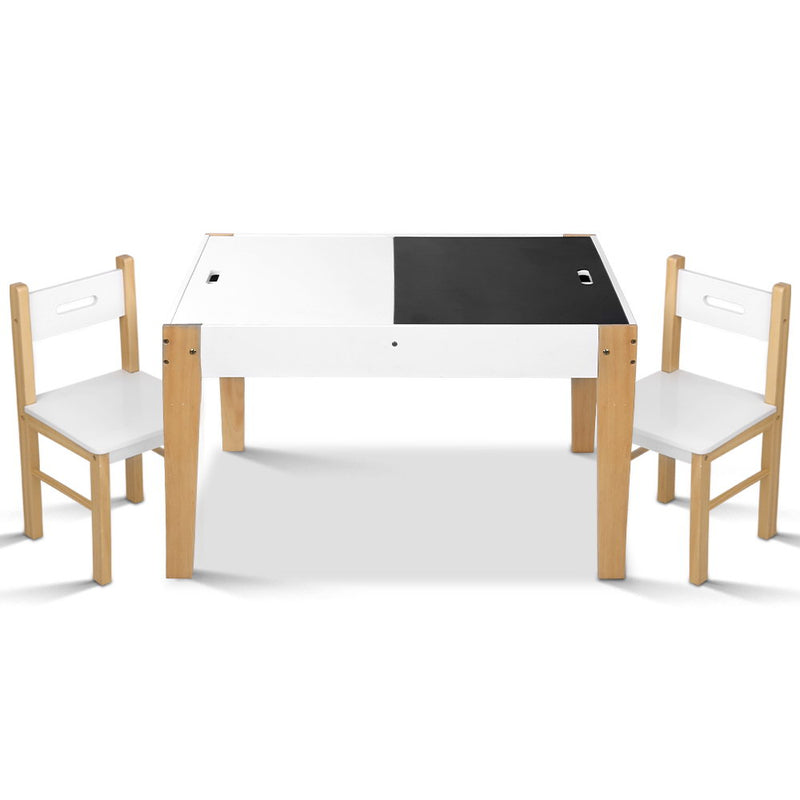 Keezi Kids Table and Chairs Set Chalkboard Toys Play Storage Desk Children Game