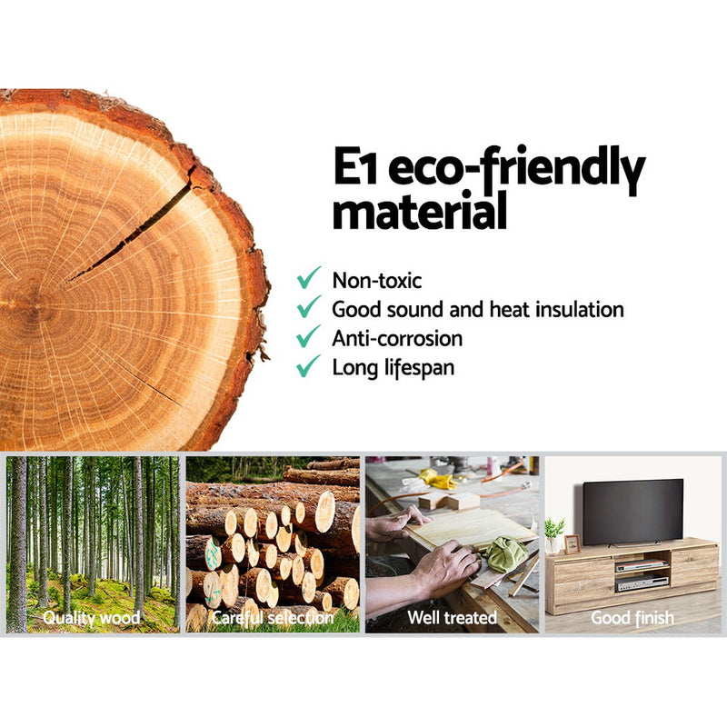 160CM TV Stand Entertainment Unit Lowline Storage Cabinet Wooden