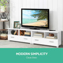 TV Stand Entertainment Unit with Drawers - White