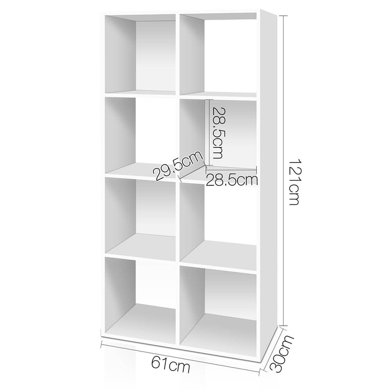 8 Cube Display Storage Shelf - White
