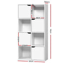 Display Shelf 8 Cube Storage 4 Door Cabinet Organiser Bookshelf Unit White