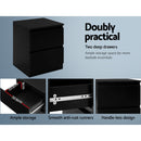 Bedside Tables Drawers Side Table Bedroom Furniture Nightstand Black Lamp