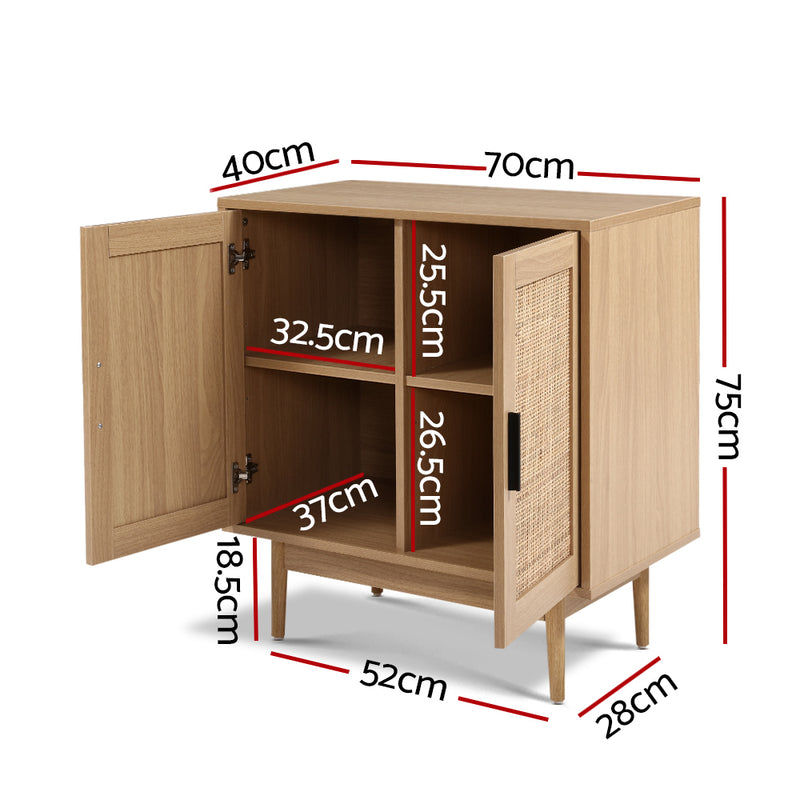 Rattan Buffet Sideboard Cabinet Storage Hallway Table Kitchen Cupboard