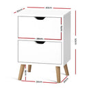 Bedside Tables Drawers Side Table Nightstand White Storage Cabinet Wood