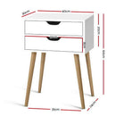 Bedside Tables Drawers Side Table Nightstand Wood Storage Cabinet White