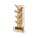 Display Shelf 7-Shelf Tree Bookshelf Book Storage Rack Bookcase Natural