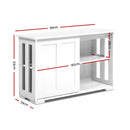 Buffet Sideboard Cabinet White Doors Storage Shelf Cupboard Hallway Table White