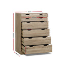6 Chest of Drawers Tallboy Dresser Table Storage Cabinet Oak Bedroom