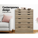 6 Chest of Drawers Tallboy Dresser Table Storage Cabinet Oak Bedroom
