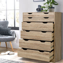 6 Chest of Drawers Tallboy Dresser Table Storage Cabinet Oak Bedroom