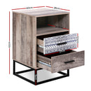 Bedside Tables Drawers Side Table Wood Nightstand Storage Cabinet Unit