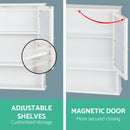 Bathroom Tallboy Storage Cabinet with Mirror - White