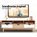 TV Cabinet Entertainment Unit Stand Wooden Storage 140cm Scandinavian