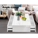 Modern Coffee Table 4 Storage Drawers High Gloss Living Room Furniture White