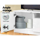 180cm TV Cabinet Stand Entertainment Unit High Gloss Furniture 4 Storage Drawers White