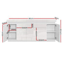 180cm LED Buffet Sideboard Cabinet High Gloss Storage Cupboard Drawers