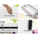 Bedside Table 2 Drawers RGB LED Side Nightstand High Gloss Cabinet White