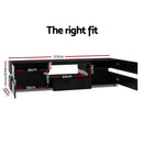 TV Cabinet Entertainment Unit Stand RGB LED Gloss Furniture 177cm Black