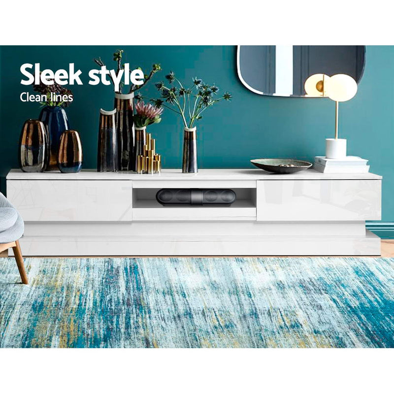 TV Cabinet Entertainment Unit Stand Storage RGB LED 180cm Display Shlef