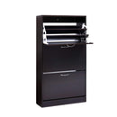 Shoe Cabinet Shoes Organiser Storage Rack 36 Pairs Shelf Cupboard Walnut