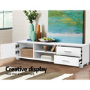 120cm TV Stand Entertainment Unit Storage Cabinet Drawers Shelf White