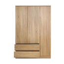 Wardrobe Bedroom Clothes Closet 3 Doors Storage Cabinet Organiser Armoire