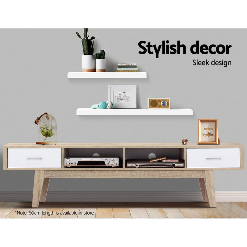 Wall Floating Shelf Set DIY Mount Storage Book Display Rack 80cm White