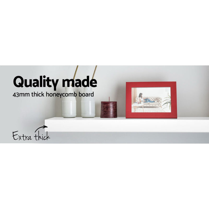 Wall Floating Shelf Set DIY Mount Storage Book Display Rack 80cm White