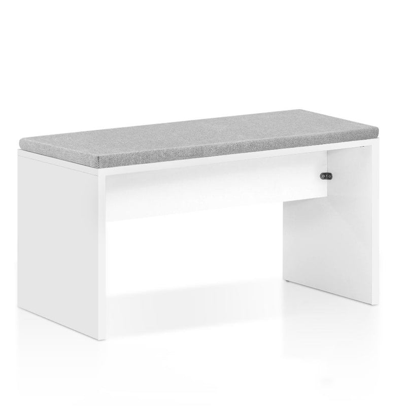 Dining Bench Upholstery Seat Stool Chair Cushion Furniture White 90cm