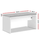 Dining Bench Upholstery Seat Stool Chair Cushion Furniture White 90cm