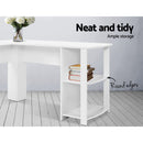 Office Computer Desk Corner Student Study Table Workstation L-Shape Shelf White
