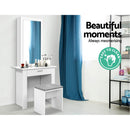 Dressing Table Mirror Stool Mirror Jewellery Cabinet Makeup Storage Desk
